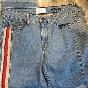 PS Paul Smith Light Blue Straight-Leg Jeans with Red Stripe
